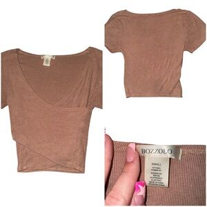 Bozzolo Women's Brown Wrap Top